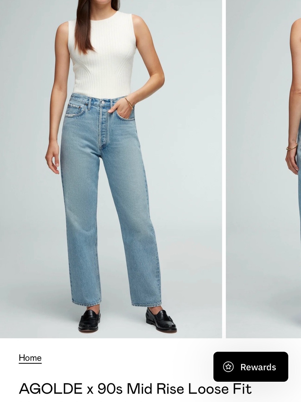Agolde Straight Leg Jeans in Light Blue Wash